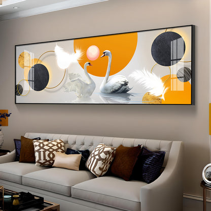 Swans in Sync Premium Acrylic Horizontal Wall Art