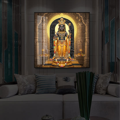 Shree Ram Modern Luxury Backlight Square Wall Art