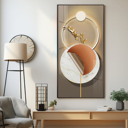 Golden Elegance Premium Acrylic Vertical Wall Art