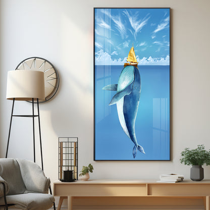 Cartoon Whale Premium Acrylic Vertical Wall Art