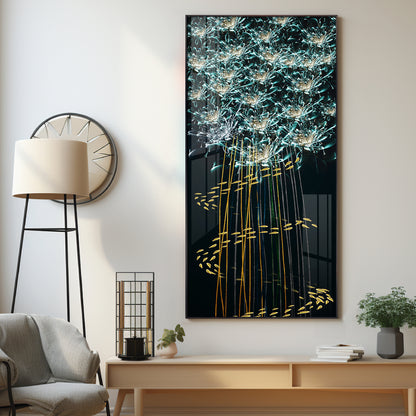 Fishes With Flowers Premium Acrylic Vertical Wall Art