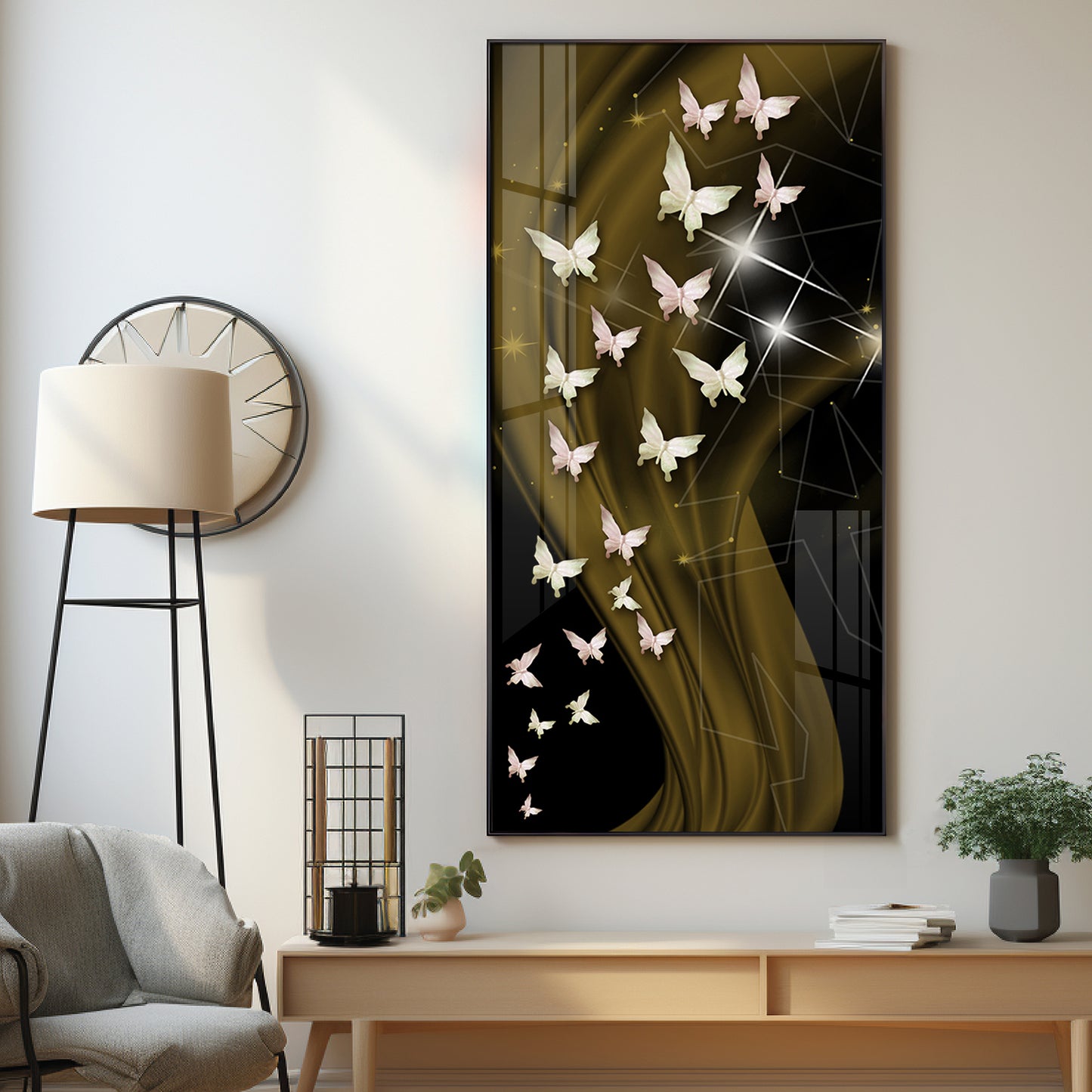 Butterflies Premium Acrylic Vertical Wall Art
