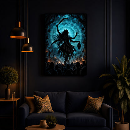 Maa Mahakali Modern Luxury Backlight Vertical Wall Art