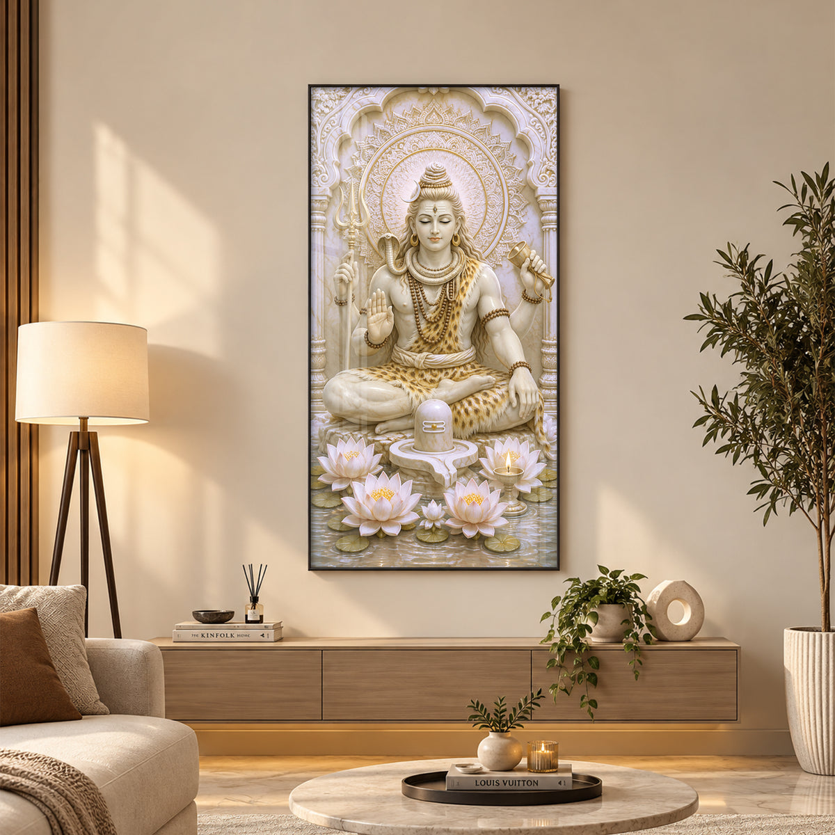 Meditating Shiva Premium Acrylic Vertical Wall Art