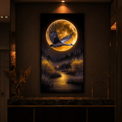Regalia Bird Modern Luxury Backlight Vertical Wall Art