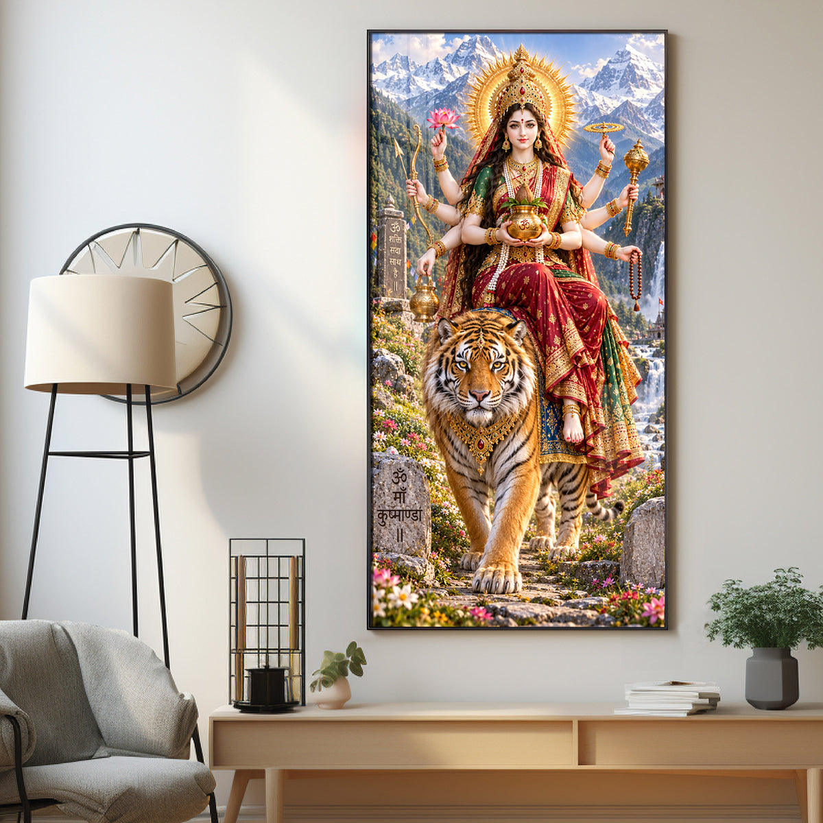 Maa Kushmanda Premium Acrylic Vertical Wall Art