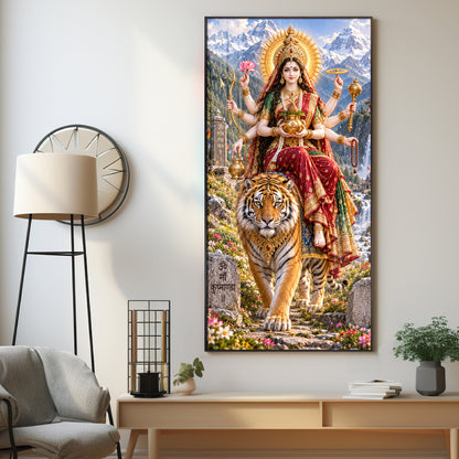 Maa Kushmanda Premium Acrylic Vertical Wall Art
