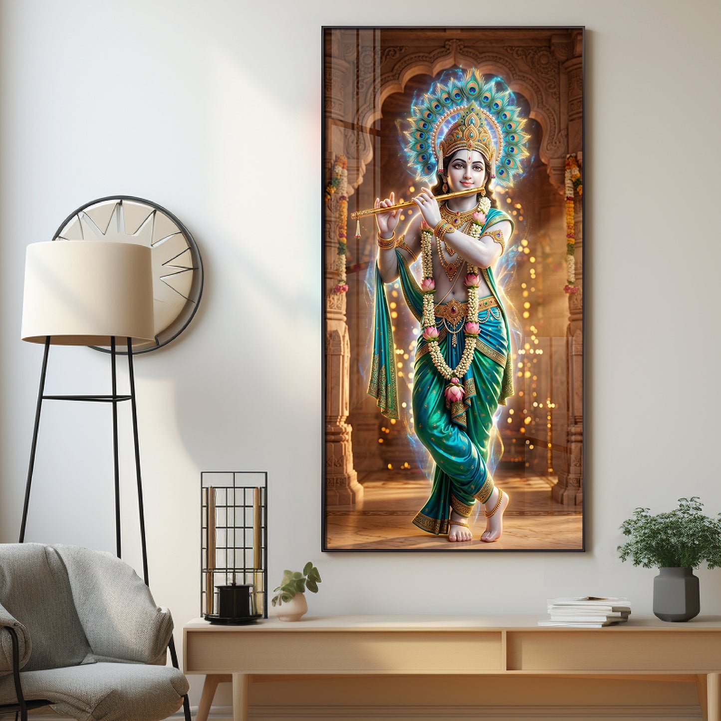 Krishna's Essence High-Definition Premium Acrylic Vertical Wall Art