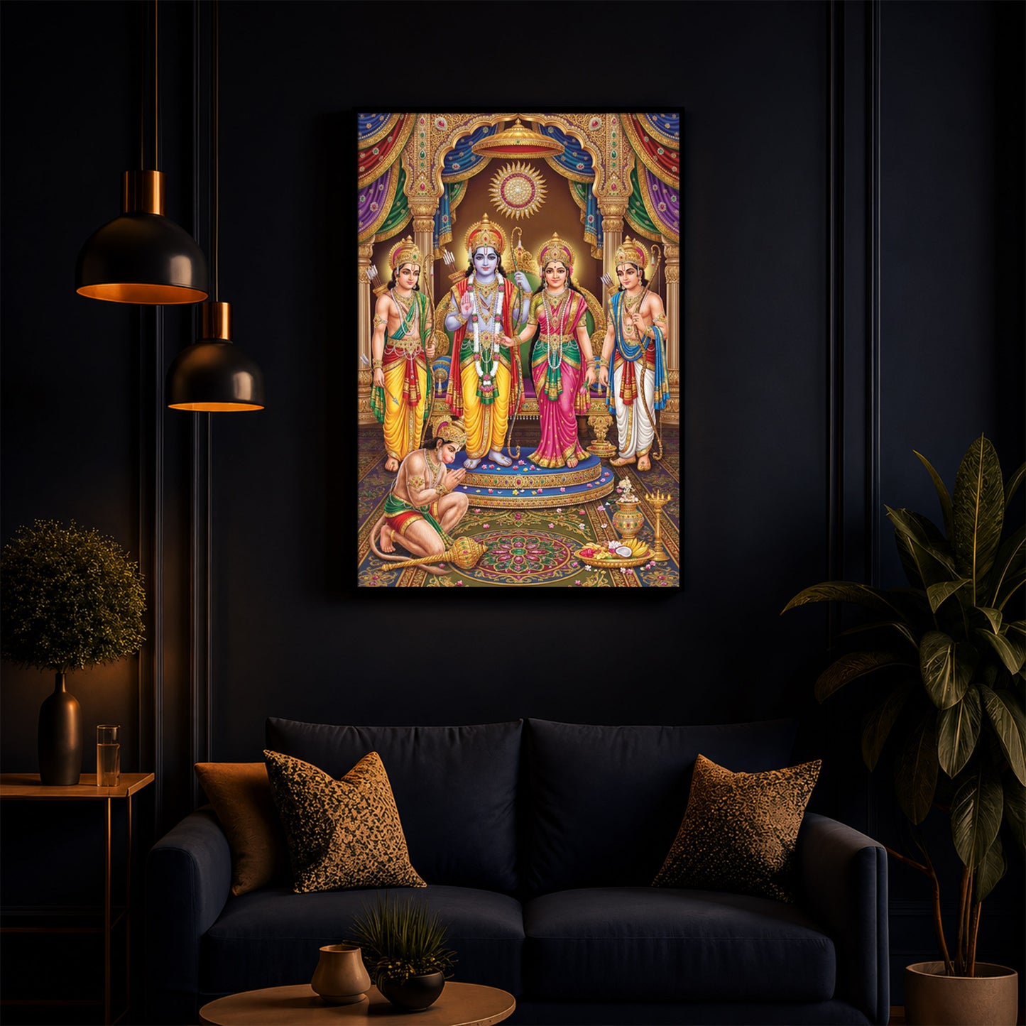 Ram Darbar Modern Luxury Backlight Vertical Wall Art