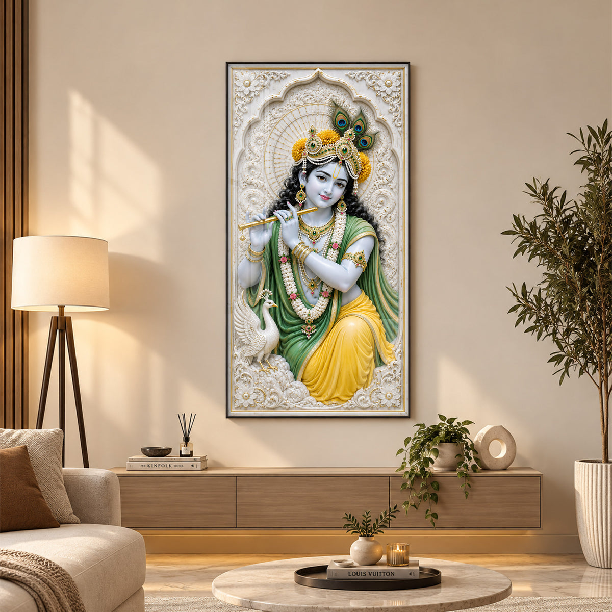 Divine Murali Krishna Premium Acrylic Vertical Wall Art