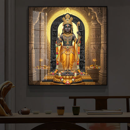 Shree Ram Modern Luxury Backlight Square Wall Art