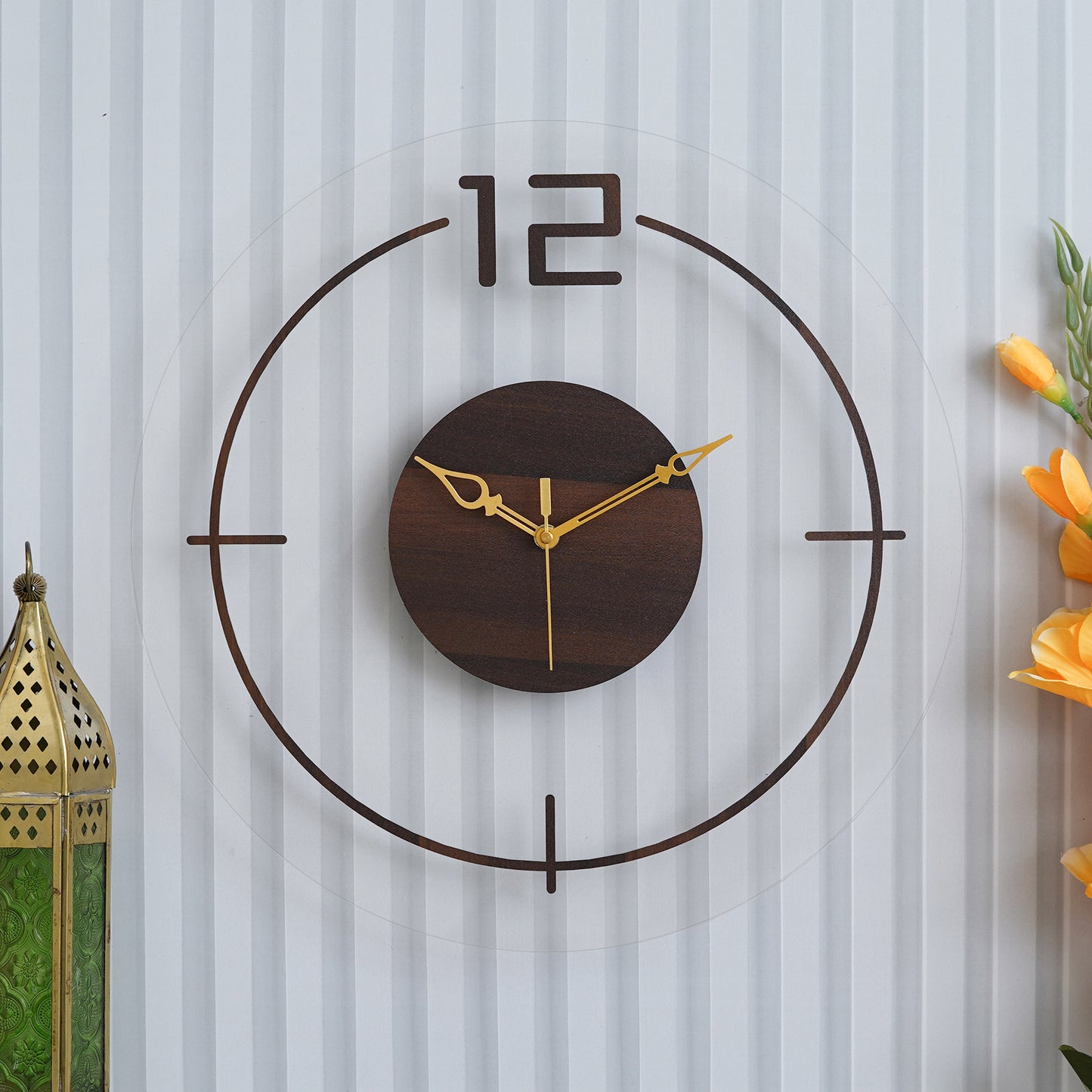 Elegant Touch Wooden Acrylic Wall Clock