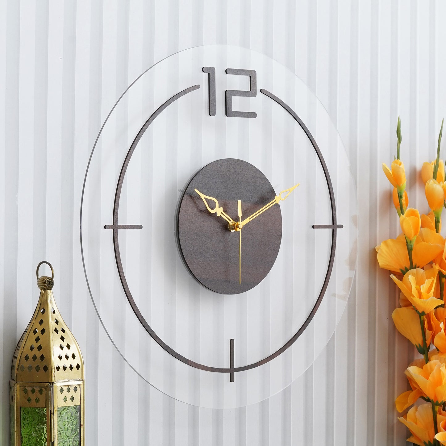 Elegant Touch Wooden Acrylic Wall Clock