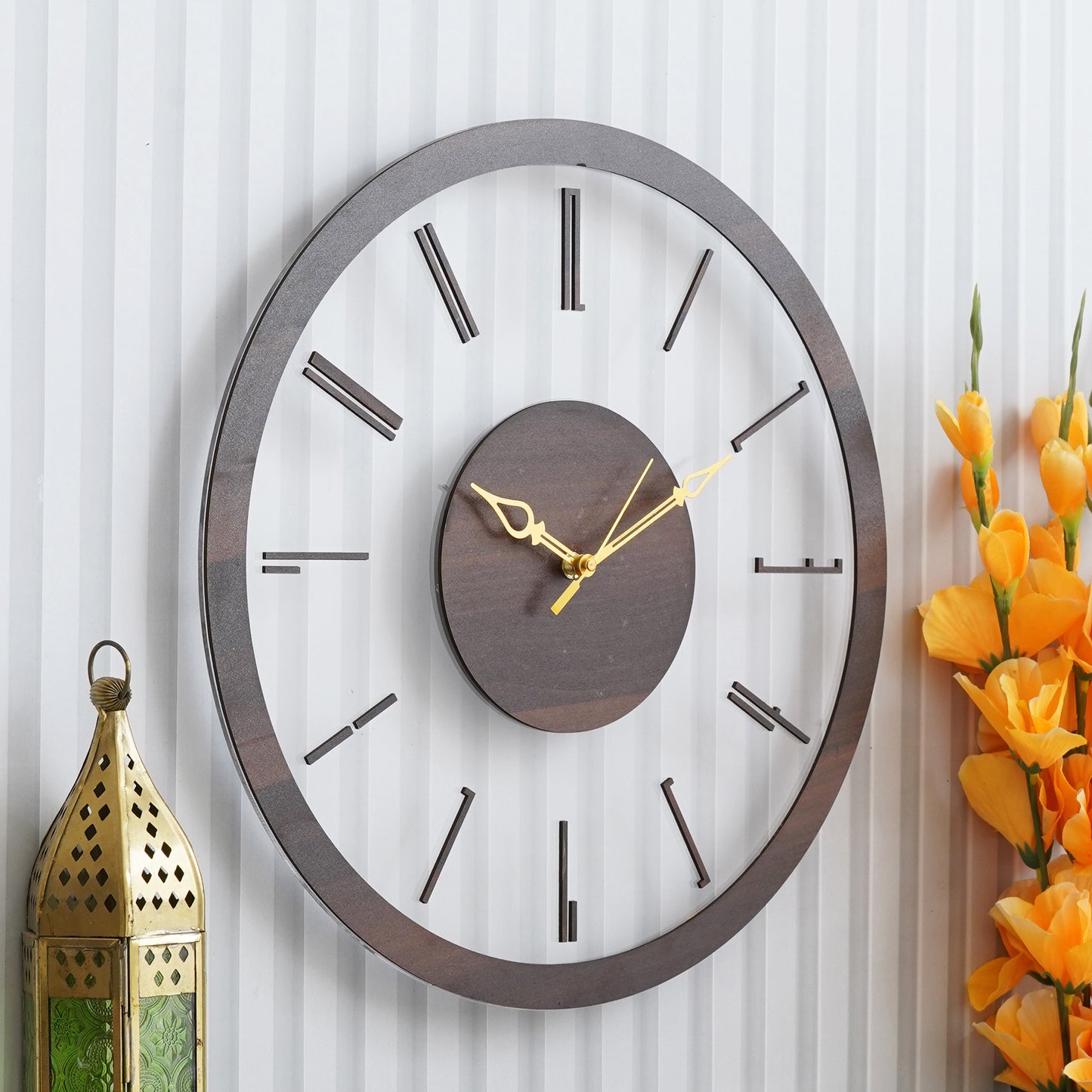 Luxe Wooden Acrylic Wall Clock