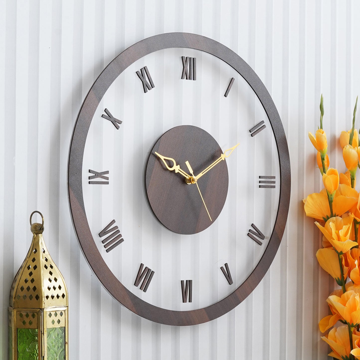 Vintage Vista Wooden Acrylic Wall Clock