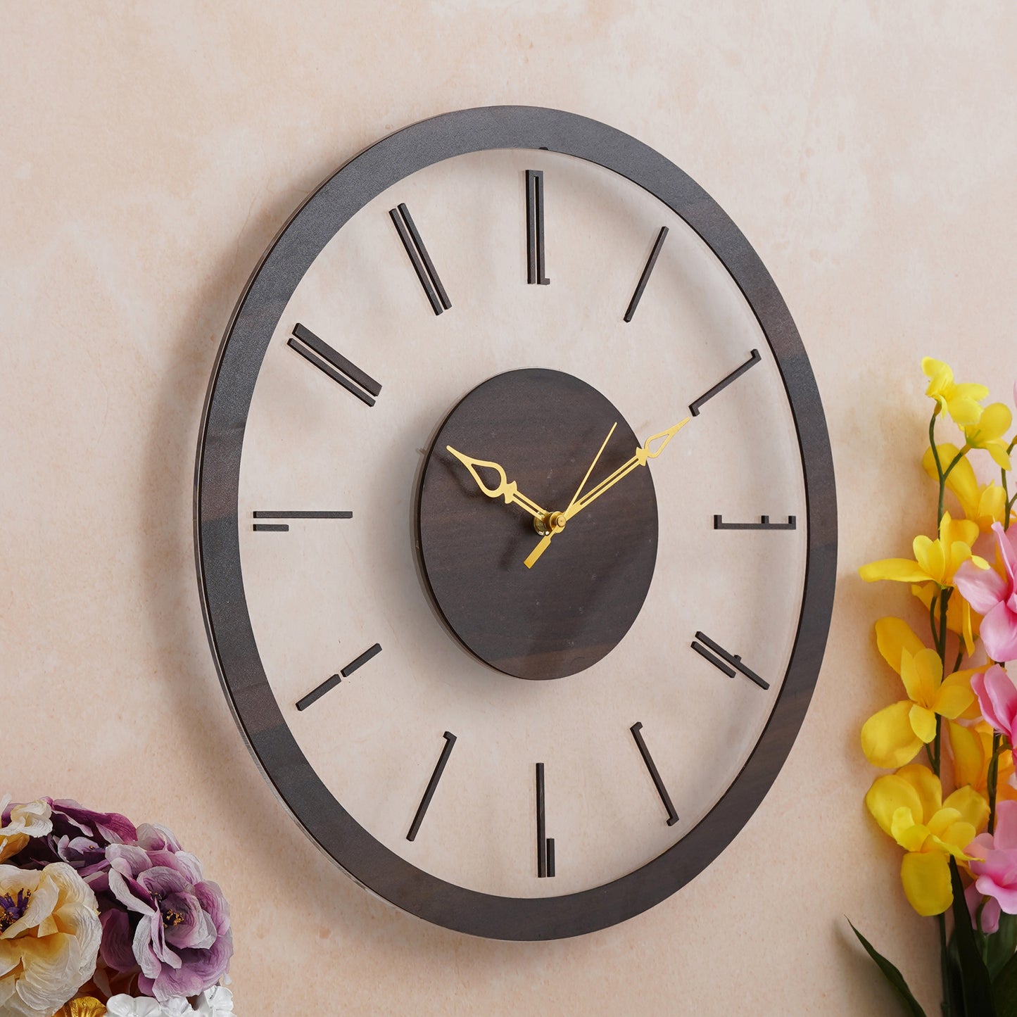 Luxe Wooden Acrylic Wall Clock