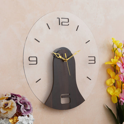 Crafted Bark Wooden Acrylic Wall Clock