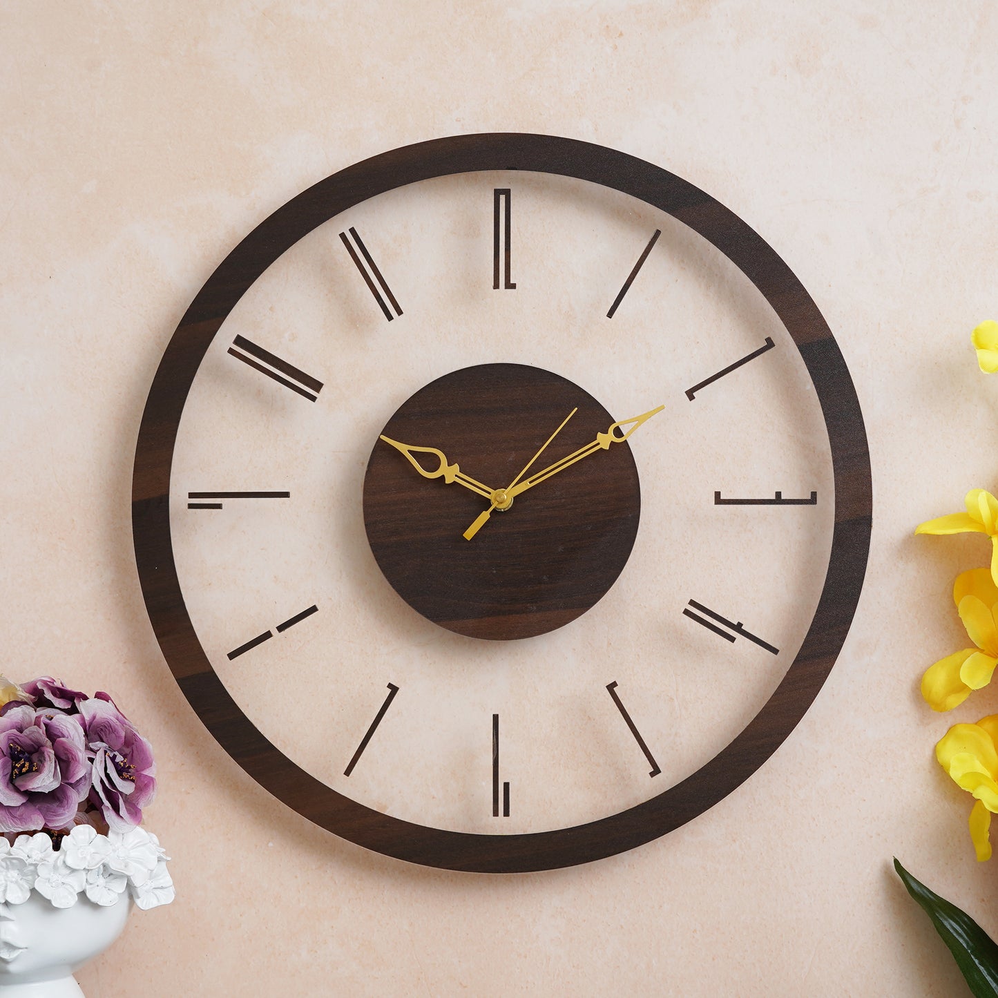 Luxe Wooden Acrylic Wall Clock