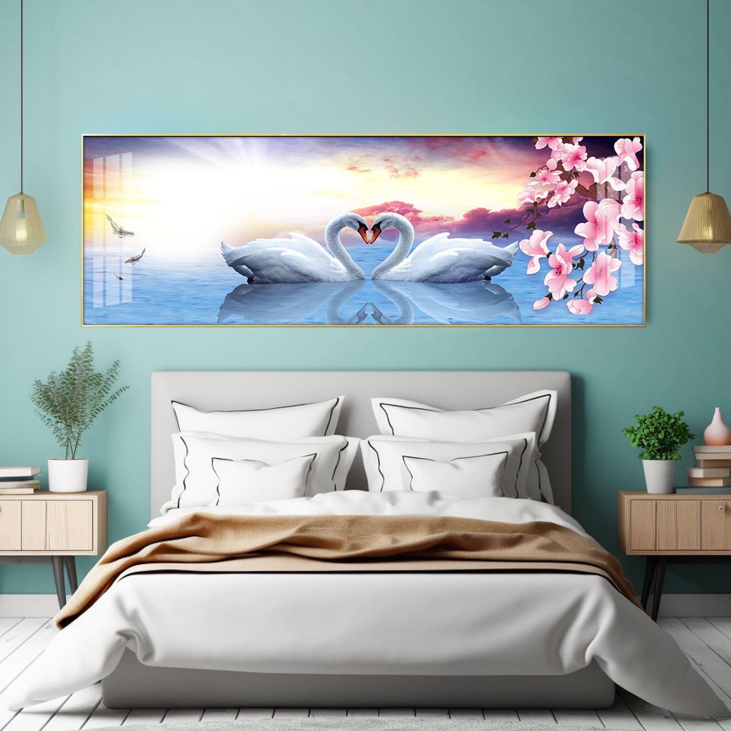 Love Of Swans Premium Acrylic Horizontal Wall Art