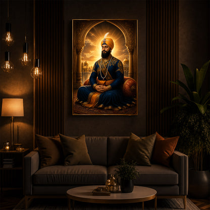 Majestic Guru Gobind Singh Ji Modern Luxury Backlight Vertical Wall Art