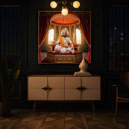 Rajyabhishek of Chattrapati Shivaji Maharaj Modern Luxury Backlight Square Wall Art