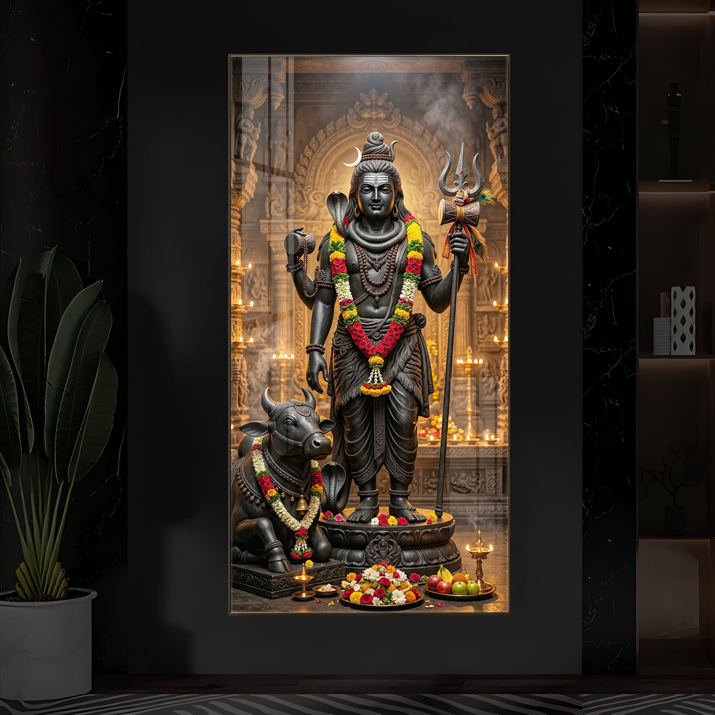 Divine Shivay Modern Luxury Backlight Vertical Wall Art