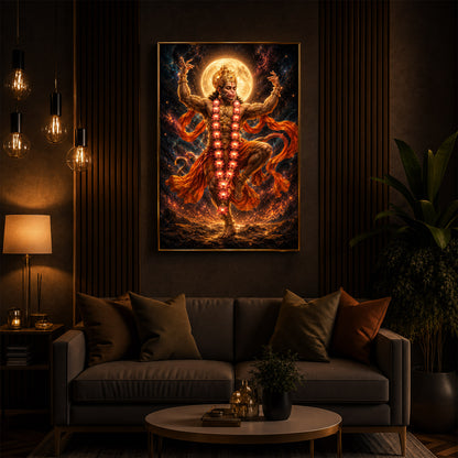 Dancing Hanuman Modern Luxury Backlight Vertical Wall Art