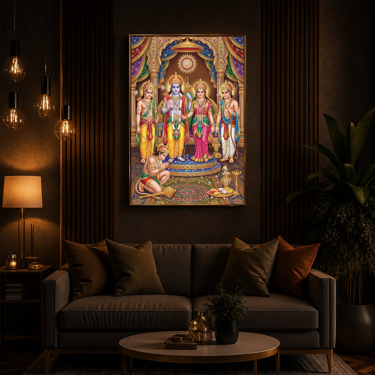 Ram Darbar Modern Luxury Backlight Vertical Wall Art