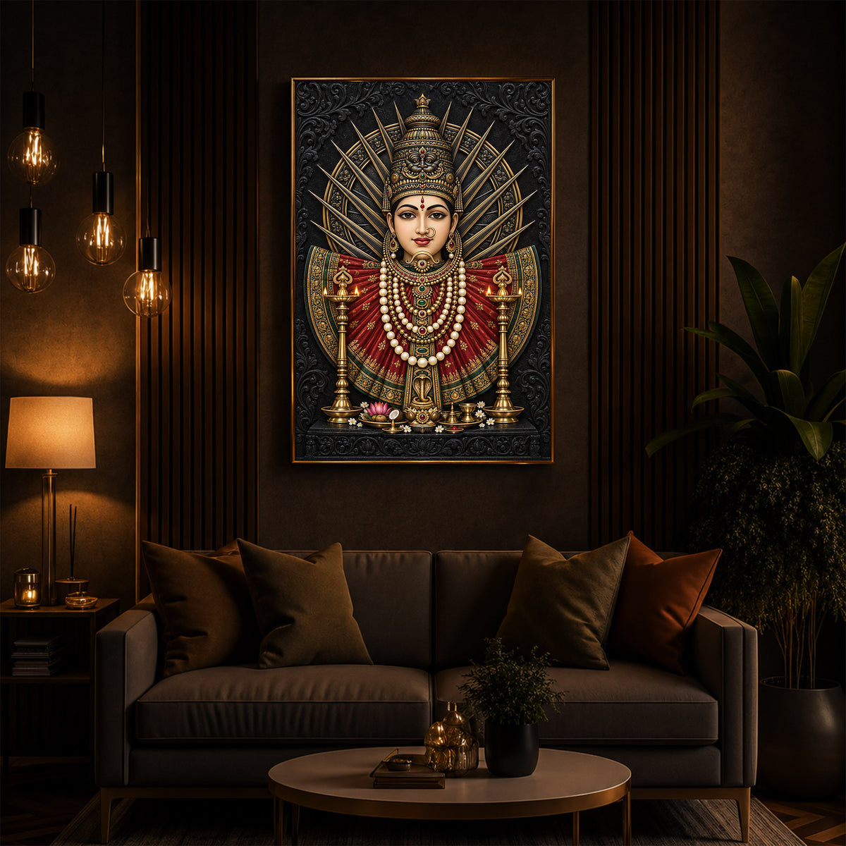 Renuka Devi Modern Luxury Backlight Vertical Wall Art