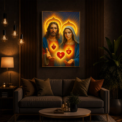 God Prayer Modern Luxury Backlight Vertical Wall Art