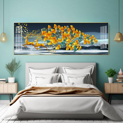 Deer Running Delight Premium Acrylic Horizontal Wall Art