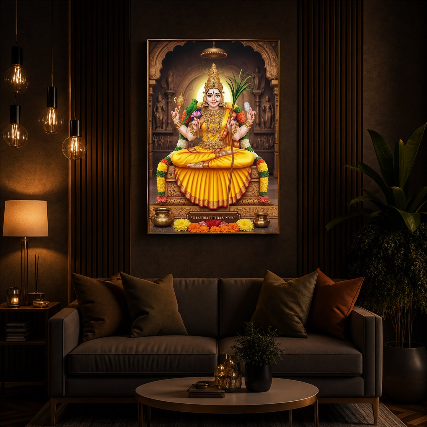 Sri Vidhya Sadhana Modern Luxury Backlight Vertical Wall Art