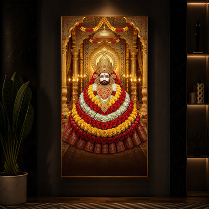 Khatu Shyam Baba Modern Luxury Backlight Vertical Wall Art