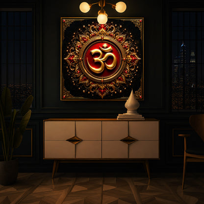 Beautiful Om Symbol Modern Luxury Backlight Square Wall Art