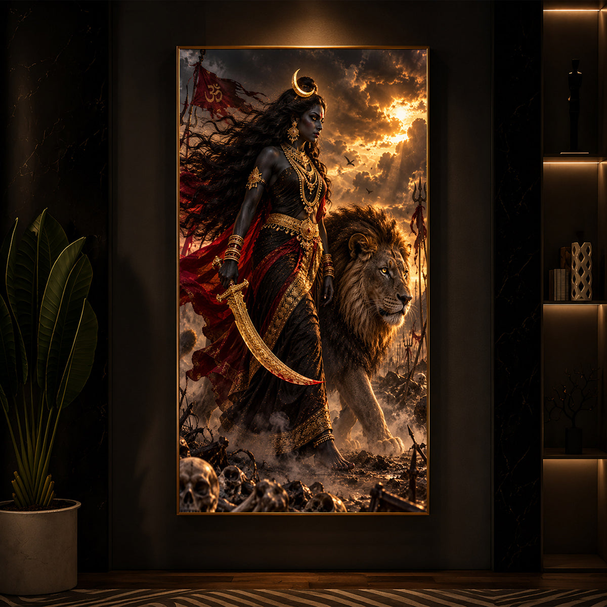 Mata Kali Modern Luxury Backlight Vertical Wall Art