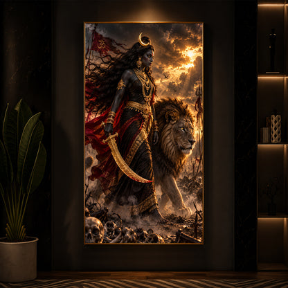 Mata Kali Modern Luxury Backlight Vertical Wall Art