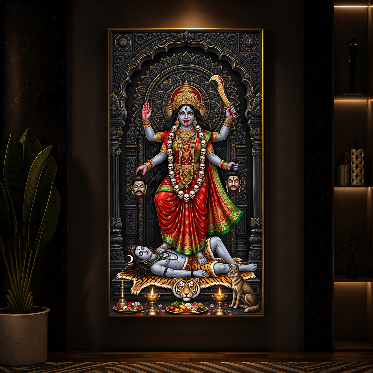 Mahakali Modern Luxury Backlight Vertical Wall Art