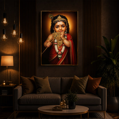 Little Murugan Ji Modern Luxury Backlight Vertical Wall Art