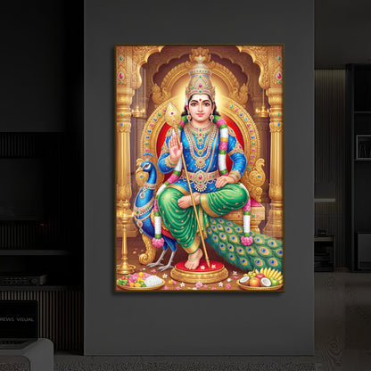 Murugan Bhagwan Modern Luxury Backlight Vertical Wall Art