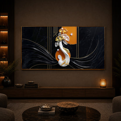 Black & Bold Modern Luxury Backlight Horizontal Wall Art