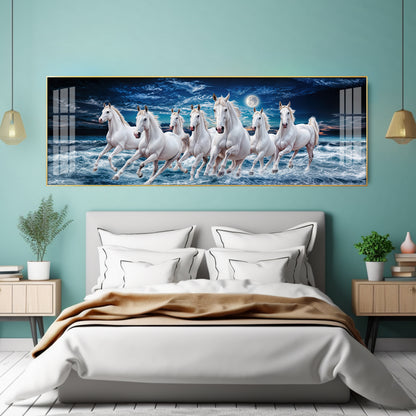 High-Quality Vastu Seven Running Horse Premium Acrylic Horizontal Wall Art