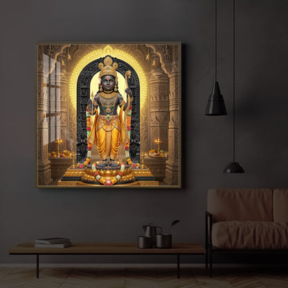 Shree Ram Modern Luxury Backlight Square Wall Art