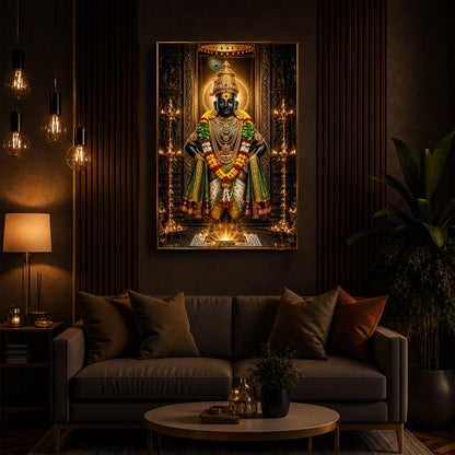 God Vitthal Modern Luxury Backlight Vertical Wall Art