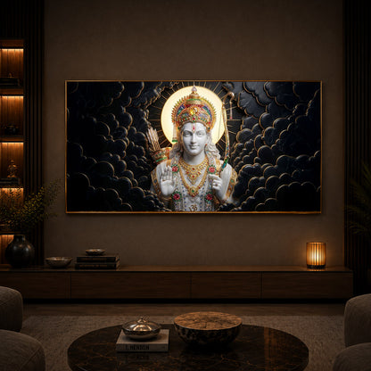 Lord Ram Modern Luxury Backlight Horizontal Wall Art