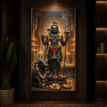 Divine Shivay Modern Luxury Backlight Vertical Wall Art