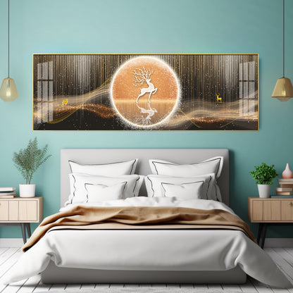 Deer In The Golden Halo Premium Acrylic Horizontal Wall Art