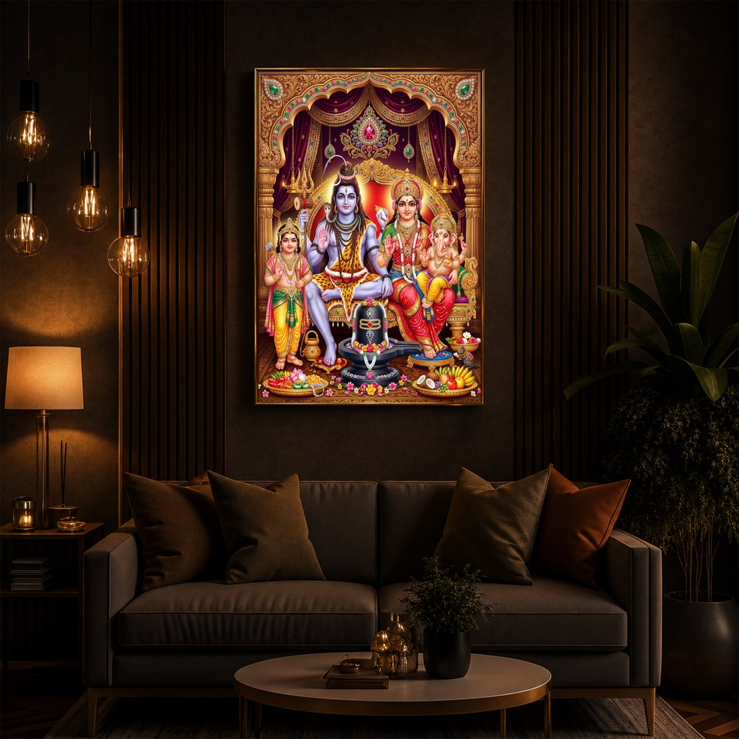 Namah Shivay Modern Luxury Backlight Vertical Wall Art