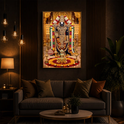 Tirupati Balaji Modern Luxury Backlight Vertical Wall Art