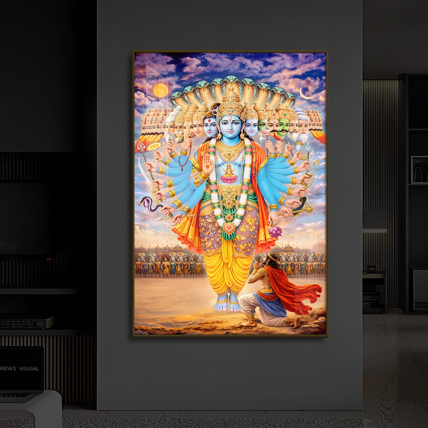 Lord Vishwaroop Modern Luxury Backlight Vertical Wall Art