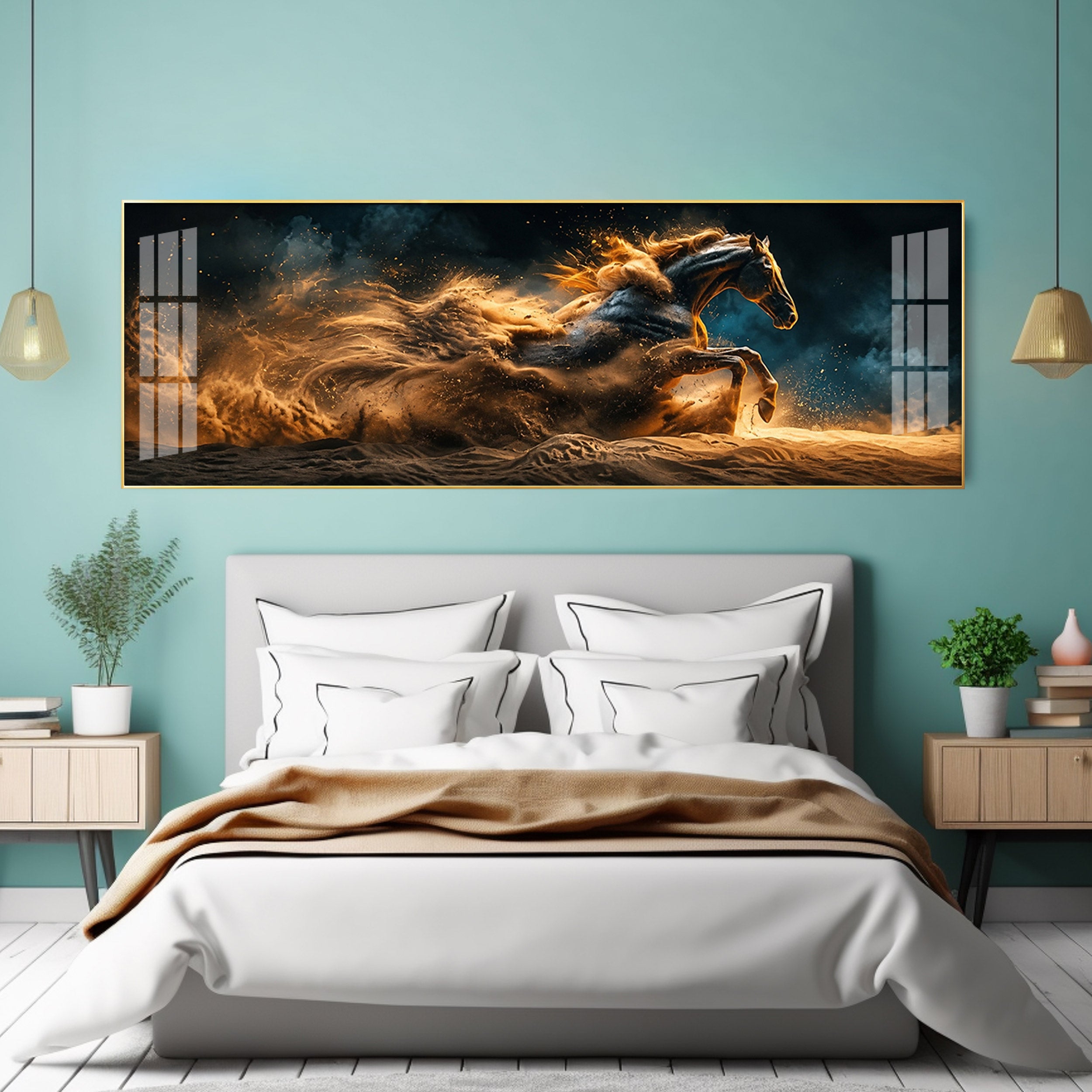 Running Horse Premium Acrylic Horizontal Wall Art